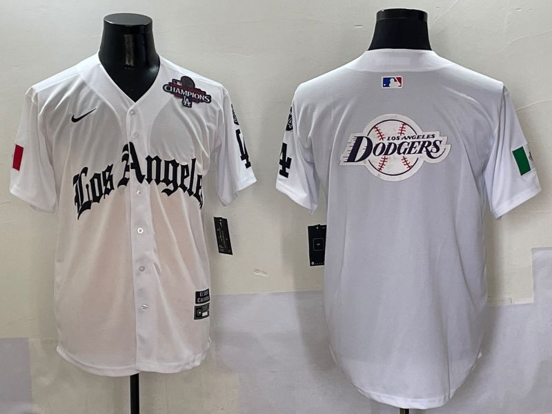 Men Los Angeles Dodgers Blank White Five generations Joint Name 2025 Nike MLB Jersey style 32